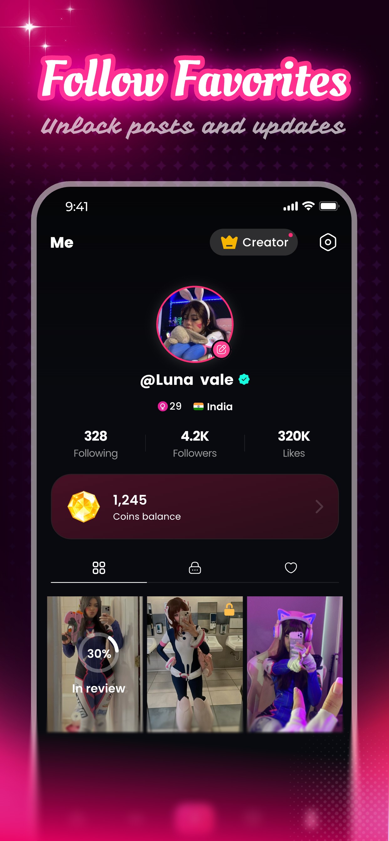 Nova favorites and profile